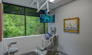 Enjoy lush views and natural light during your treatment